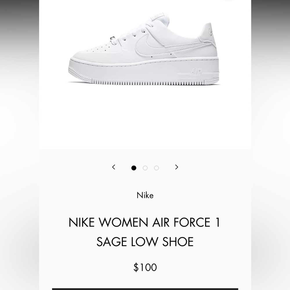 NIKE WOMEN AIR FORCE 1 SAGE LOW SHOE